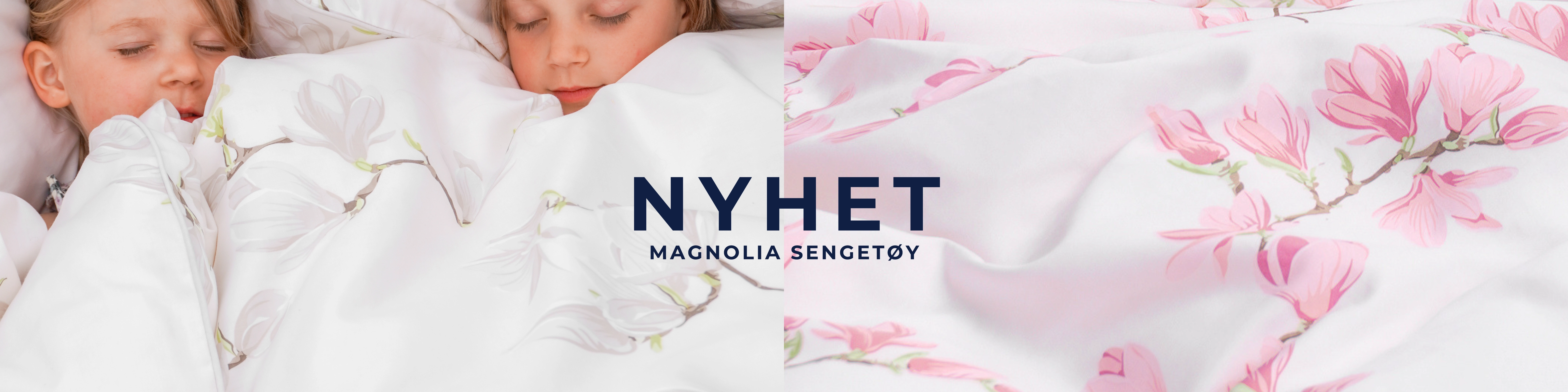 Nyheter, Fru Lyng sateng sengetøy i sateng med magnolia blomster