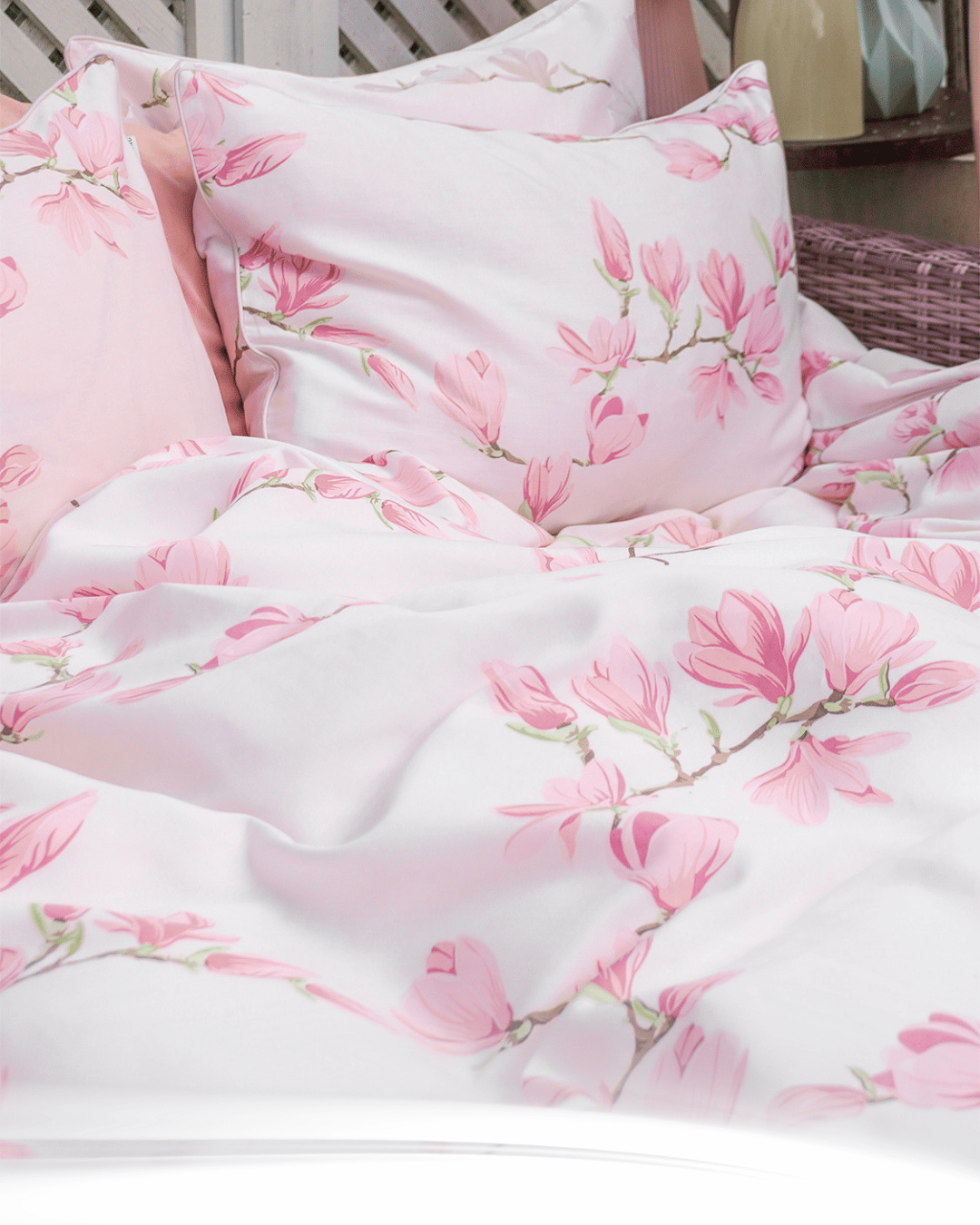 Nyheter, magnolia sengesett, sateng